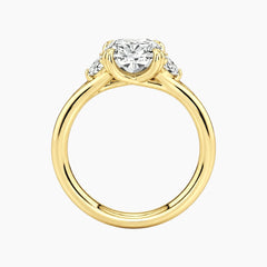Rosélia 2 Carat Elongated Cushion Three-Stone Moissanite Ring