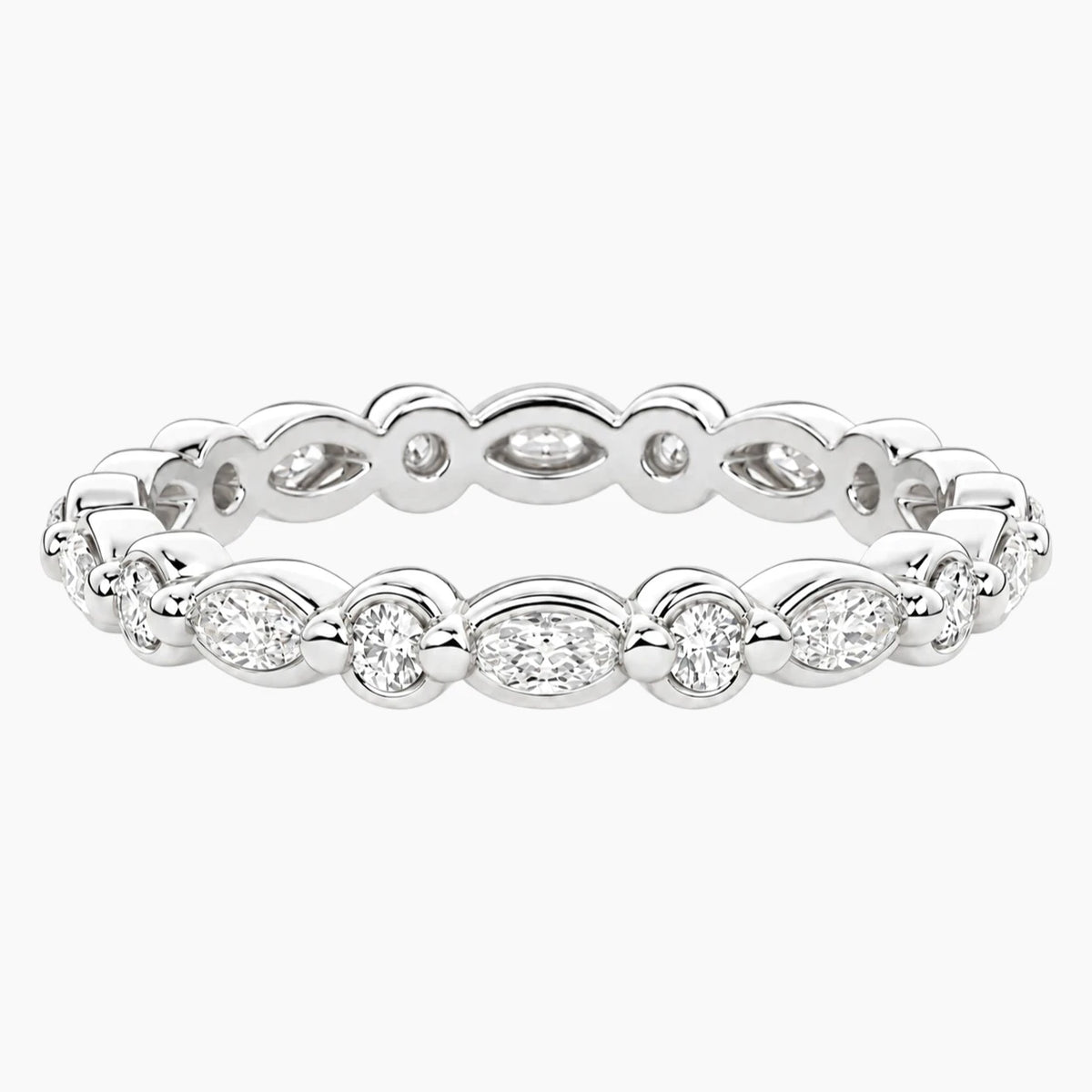 Cévelline Marquise & Round Moissanite Eternity Band