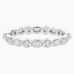 Cévelline Marquise & Round Moissanite Eternity Band