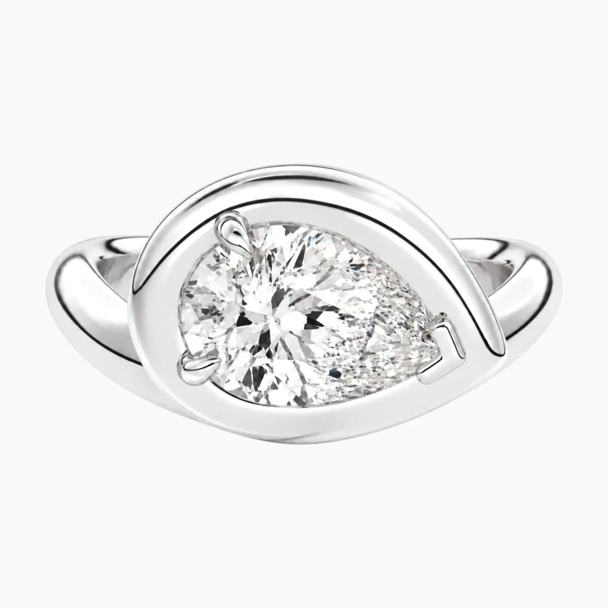 Évrelle 2 Carat Pear Chunky Sculptural Moissanite Ring