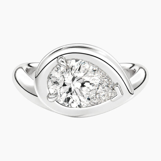 Évrelle 2 Carat Pear Chunky Sculptural Moissanite Ring