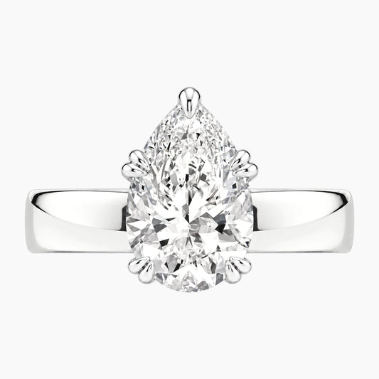 Veyra Pear Double-Claw Wide Band Moissanite Ring