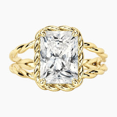 Tressa 4 Carat Radiant Moissanite Twisted Rope Ring