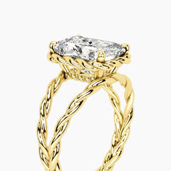 Tressa 4 Carat Radiant Moissanite Twisted Rope Ring