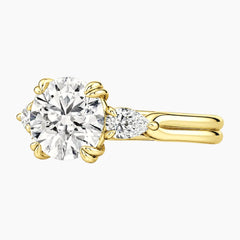 Vaelora 3 Carat Round Three-Stone Double Band Moissanite Ring