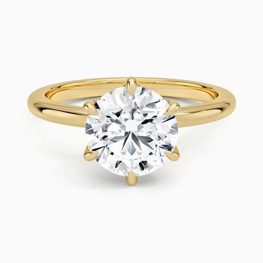 Classic six-prong moissanite ring