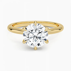 Classic six-prong moissanite ring