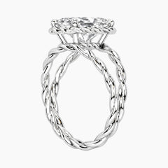 Tressa 4 Carat Radiant Moissanite Twisted Rope Ring