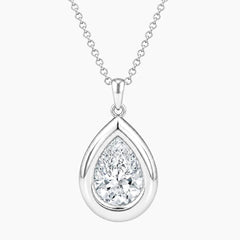 Vélora 4 Carat Pear-Cut Moissanite Bold Bezel Necklace