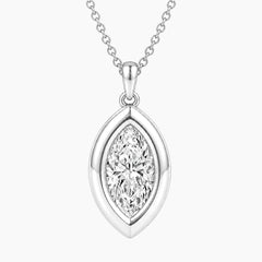 Vélora 3 Carat Marquise-Cut Moissanite Bold Bezel Necklace