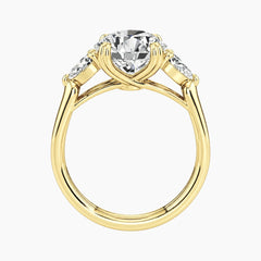 Vaelora 3 Carat Round Three-Stone Double Band Moissanite Ring