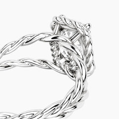 Tressa 4 Carat Radiant Moissanite Twisted Rope Ring
