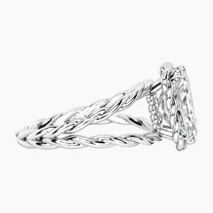 Tressa 4 Carat Radiant Moissanite Twisted Rope Ring