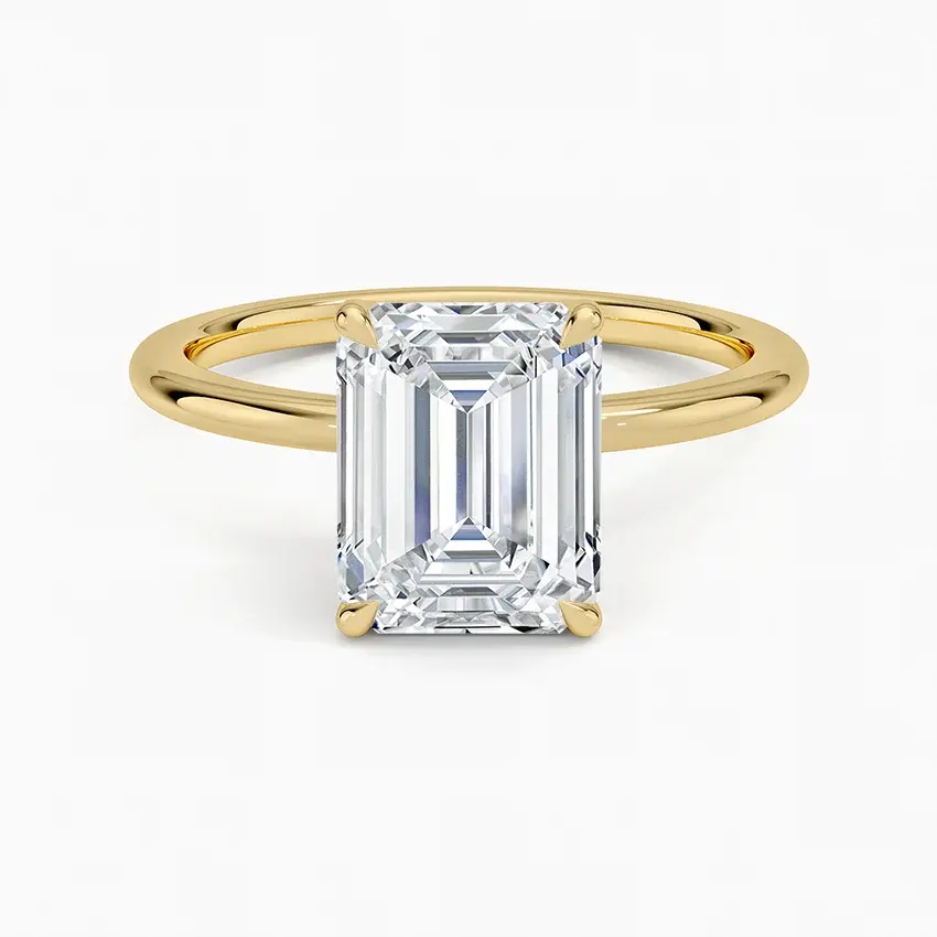 Rectangular Emerald-Cut Moissanite Ring