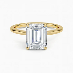 Rectangular Emerald-Cut Moissanite Ring