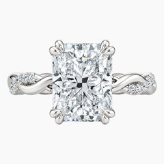 Elowen 2ct Radiant Cut Twisted Vine Moissanite Ring