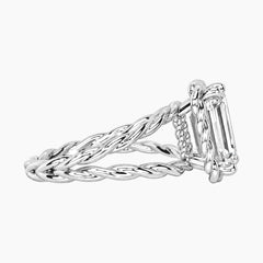 Tressa 4 Carat Emerald Moissanite Twisted Rope Ring