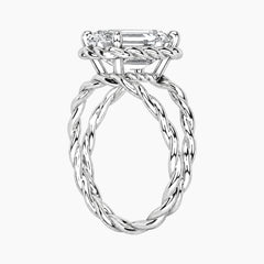 Tressa 4 Carat Emerald Moissanite Twisted Rope Ring