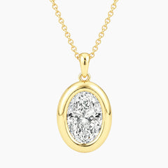 Vélora 4.5 Carat Oval-Cut Moissanite Bold Bezel Necklace