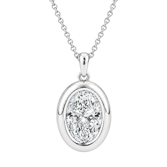 Vélora 4.5 Carat Oval-Cut Moissanite Bold Bezel Necklace