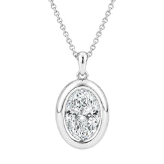 Vélora 4.5 Carat Oval-Cut Moissanite Bold Bezel Necklace