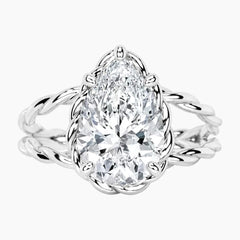 Tressa 4 Carat Pear Moissanite Twisted Rope Ring