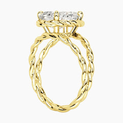 Tressa 4 Carat Pear Moissanite Twisted Rope Ring