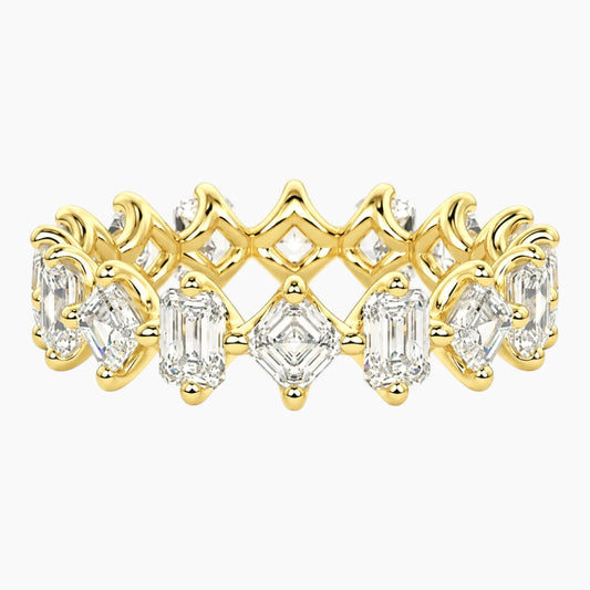Cévelline Emerald & Asscher Moissanite Eternity Band