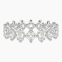 Cévelline Emerald & Asscher Moissanite Eternity Band