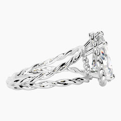 Tressa 4 Carat Pear Moissanite Twisted Rope Ring