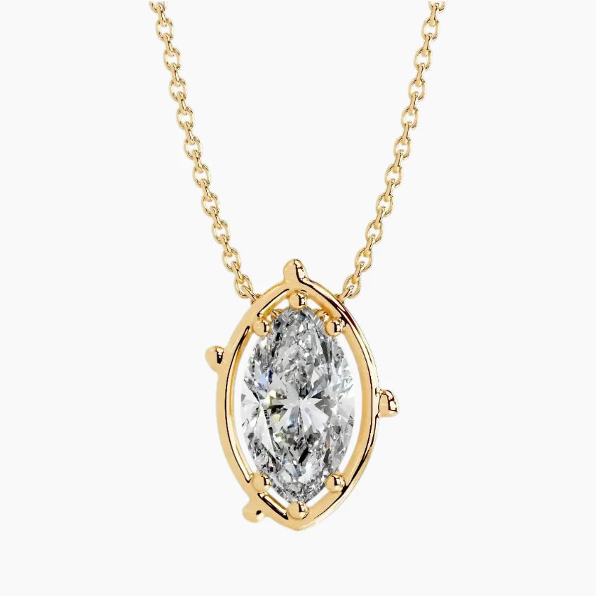 Delicate Marquise Cut Moissanite Necklace