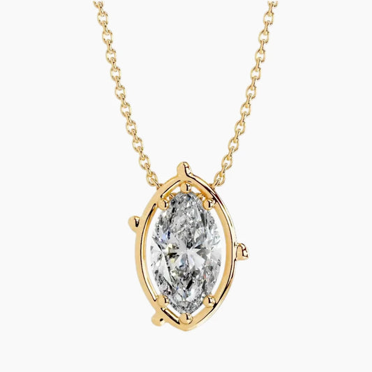Delicate Marquise Cut Moissanite Necklace