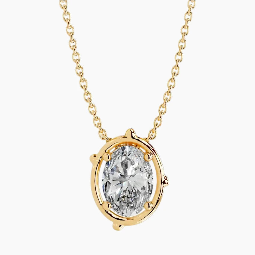 Delicate Oval Moissanite Necklace