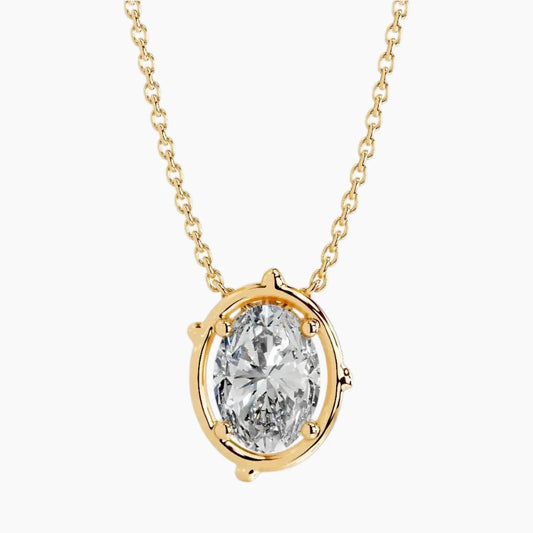 Delicate Oval Moissanite Necklace