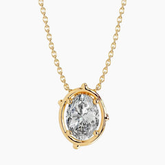 Delicate Oval Moissanite Necklace