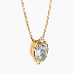 Delicate Oval Moissanite Necklace