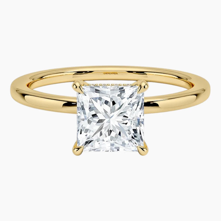 Signature Princess Engagement Halo Moissanite Ring