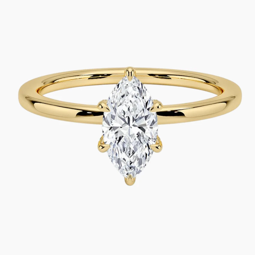 Signature Marquise Engagement Halo Moissanite Ring