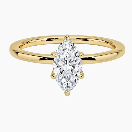Signature Marquise Engagement Halo Moissanite Ring