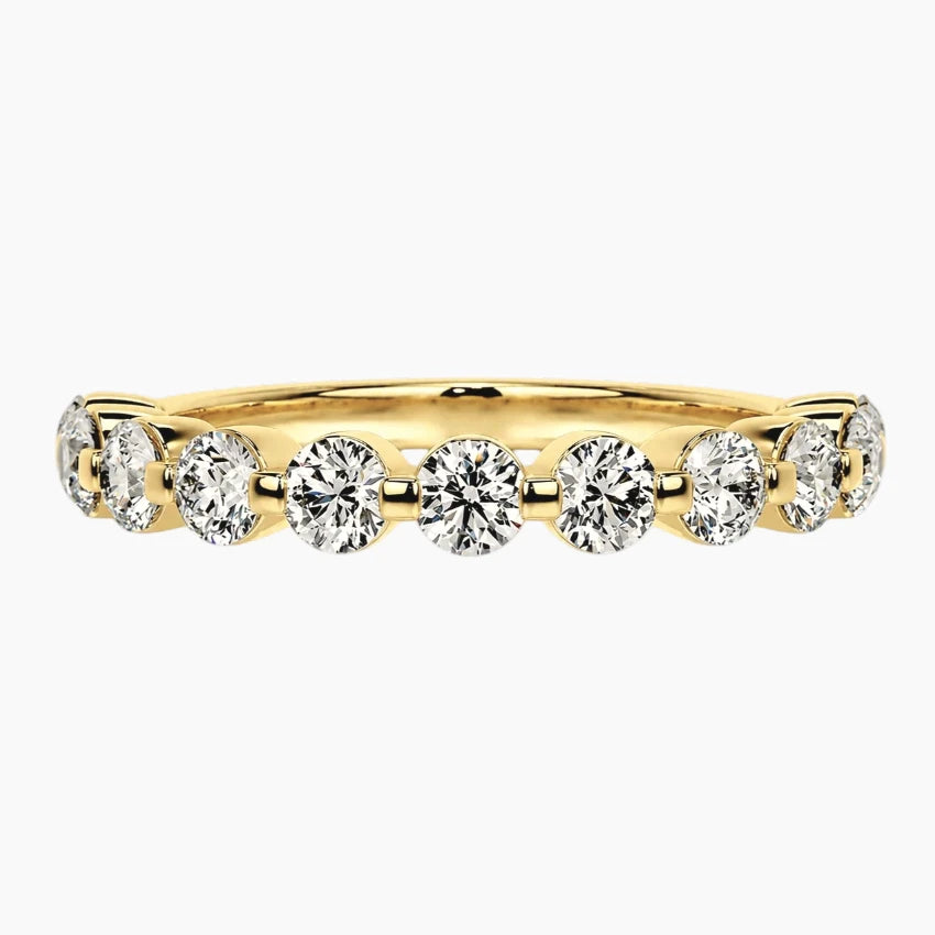 3mm 10pt Moissanite Row Ring - Round Brilliant Cut Moissanite Band