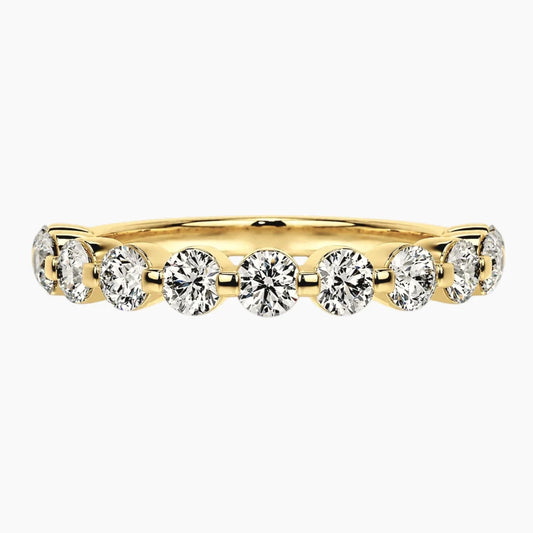 3mm 10pt Moissanite Row Ring - Round Brilliant Cut Moissanite Band