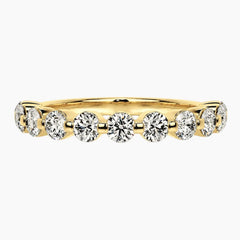 3mm 10pt Moissanite Row Ring - Round Brilliant Cut Moissanite Band
