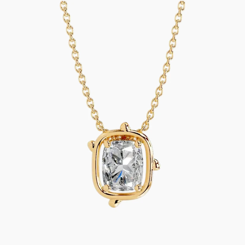Delicate Cushion Cut Moissanite Necklace