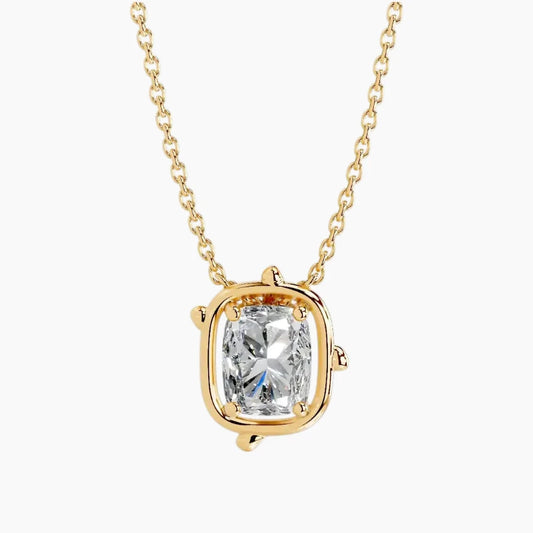 Delicate Cushion Cut Moissanite Necklace