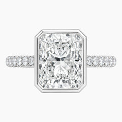 Aurelia Vintage Bezel Radiant Moissanite Pavé Band Ring