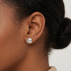 Four-Prong Moissanite Stud Earrings