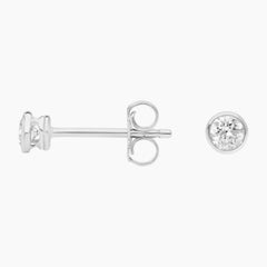 Classic Bezel Set Round Cut Brilliant Moissanite Stud Earrings