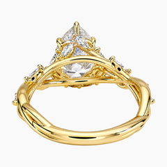 Enchanted Forest Pear Vine Engagement Ring
