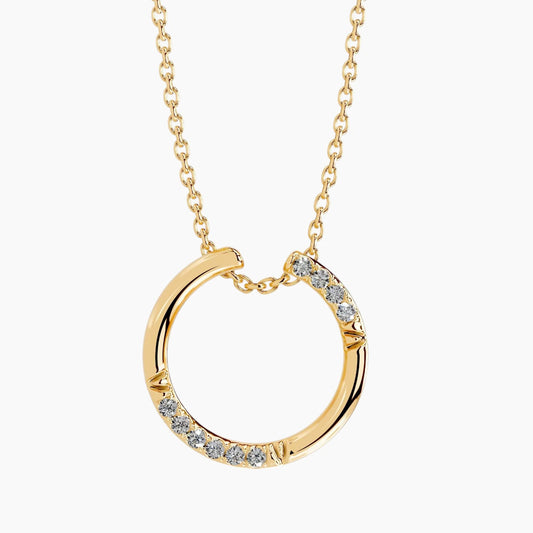 Dainty Moissanite Accented Orbit Pendant