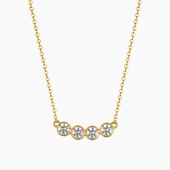 Vintage Milgrain Bezel Moissanite Smile Necklace